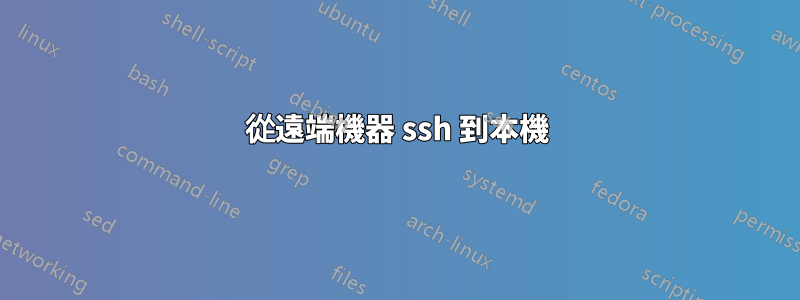 從遠端機器 ssh 到本機