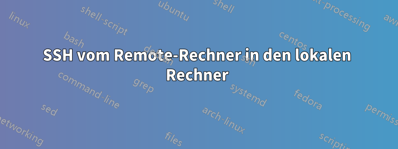 SSH vom Remote-Rechner in den lokalen Rechner