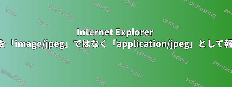 Internet Explorer が画像を「image/jpeg」ではなく「application/jpeg」として報告する