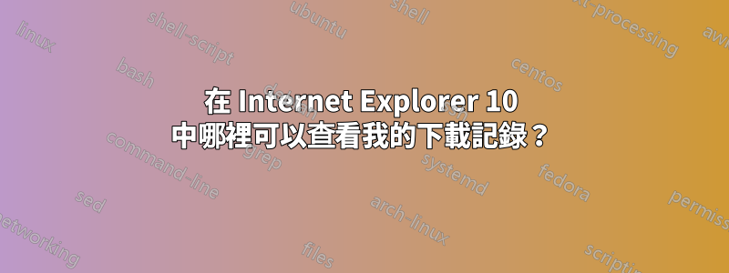 在 Internet Explorer 10 中哪裡可以查看我的下載記錄？