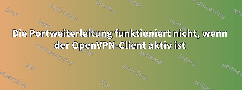 Die Portweiterleitung funktioniert nicht, wenn der OpenVPN-Client aktiv ist