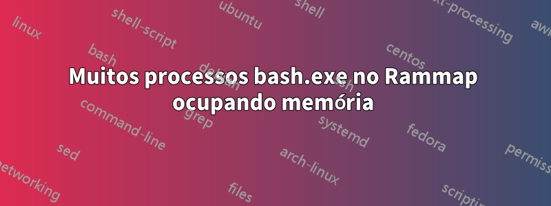 Muitos processos bash.exe no Rammap ocupando memória