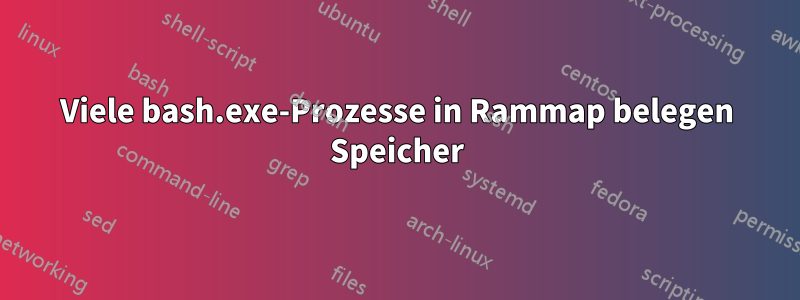 Viele bash.exe-Prozesse in Rammap belegen Speicher