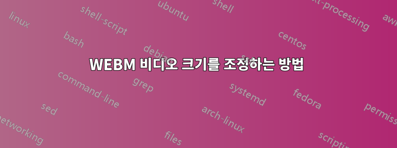 WEBM 비디오 크기를 조정하는 방법