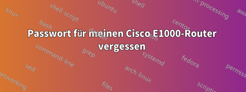 Passwort für meinen Cisco E1000-Router vergessen