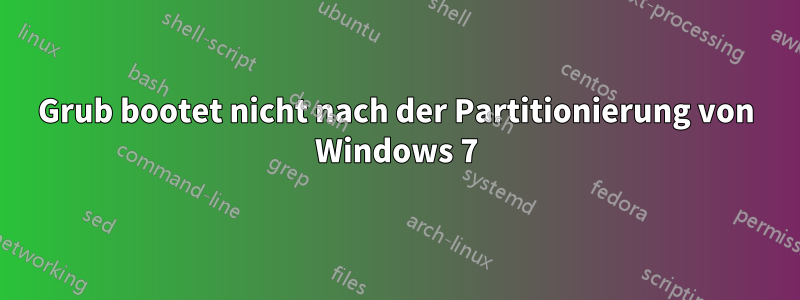 Grub bootet nicht nach der Partitionierung von Windows 7