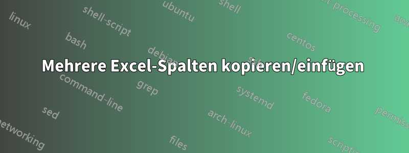 Mehrere Excel-Spalten kopieren/einfügen