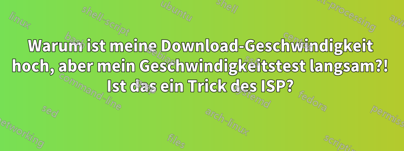 Warum ist meine Download-Geschwindigkeit hoch, aber mein Geschwindigkeitstest langsam?! Ist das ein Trick des ISP?