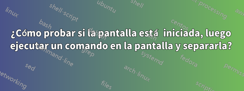 ¿Cómo probar si la pantalla está iniciada, luego ejecutar un comando en la pantalla y separarla?