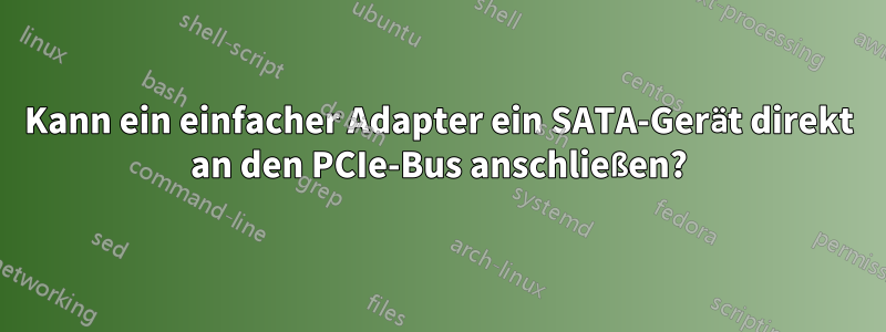 Kann ein einfacher Adapter ein SATA-Gerät direkt an den PCIe-Bus anschließen?