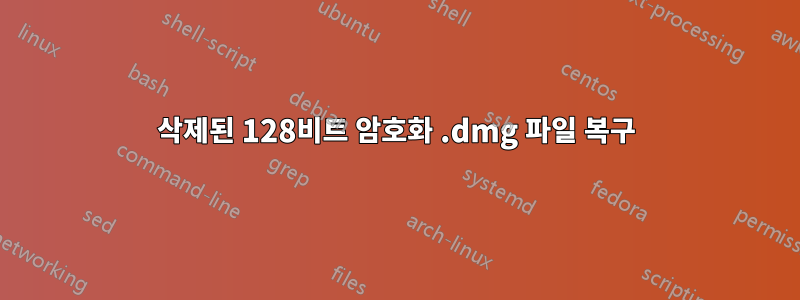 삭제된 128비트 암호화 .dmg 파일 복구