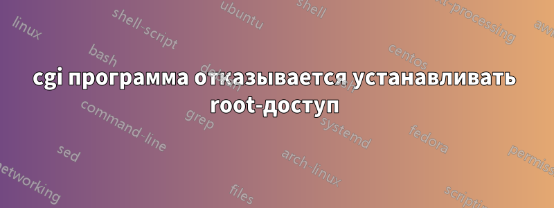 cgi программа отказывается устанавливать root-доступ