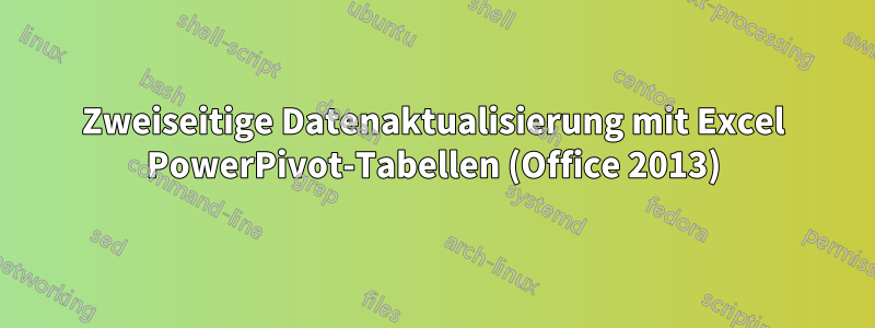 Zweiseitige Datenaktualisierung mit Excel PowerPivot-Tabellen (Office 2013)