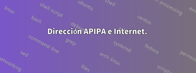 Dirección APIPA e Internet.