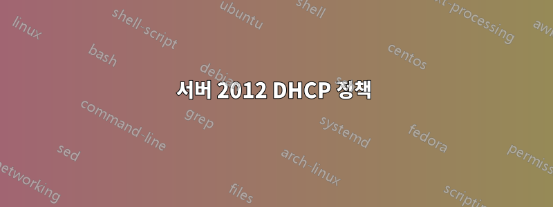 서버 2012 DHCP 정책