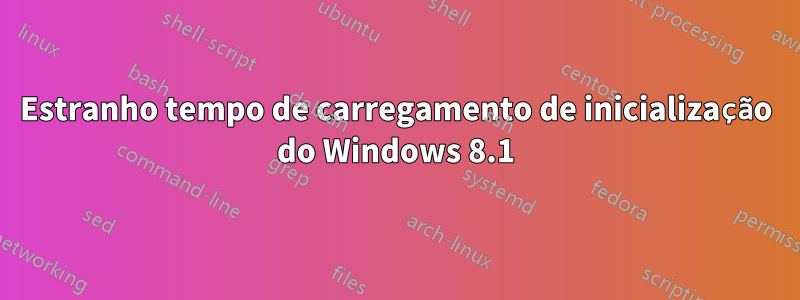 Estranho tempo de carregamento de inicialização do Windows 8.1