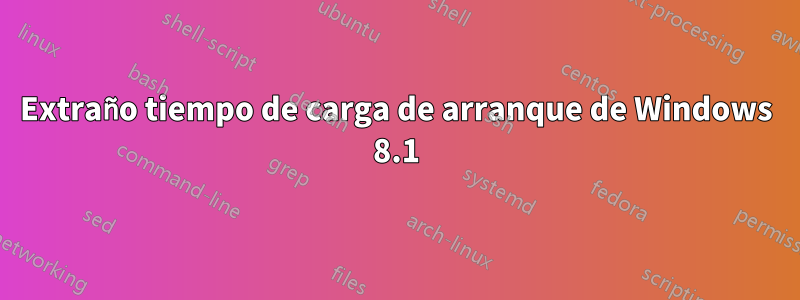 Extraño tiempo de carga de arranque de Windows 8.1