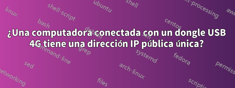 ¿Una computadora conectada con un dongle USB 4G tiene una dirección IP pública única?
