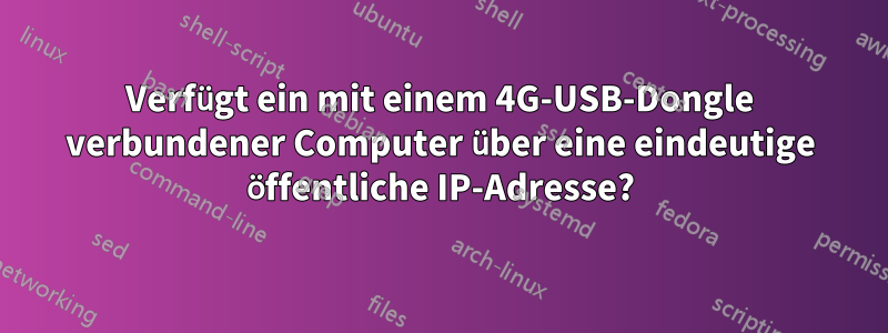 Verfügt ein mit einem 4G-USB-Dongle verbundener Computer über eine eindeutige öffentliche IP-Adresse?
