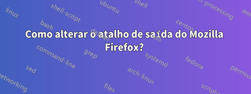 Como alterar o atalho de saída do Mozilla Firefox?