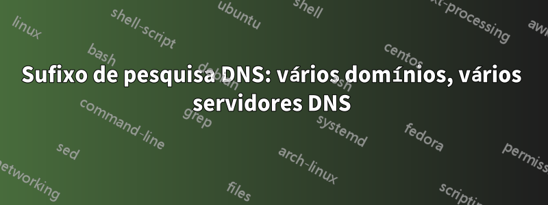 Sufixo de pesquisa DNS: vários domínios, vários servidores DNS