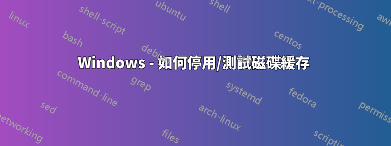 Windows - 如何停用/測試磁碟緩存