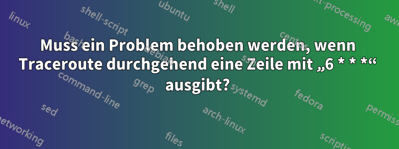 Muss ein Problem behoben werden, wenn Traceroute durchgehend eine Zeile mit „6 * * *“ ausgibt?