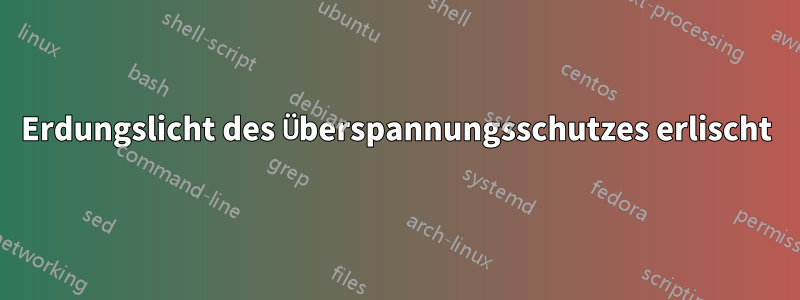 Erdungslicht des Überspannungsschutzes erlischt