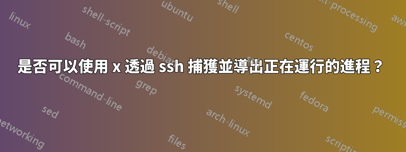 是否可以使用 x 透過 ssh 捕獲並導出正在運行的進程？