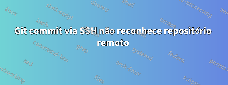 Git commit via SSH não reconhece repositório remoto