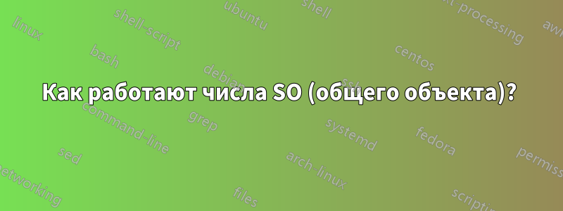 Как работают числа SO (общего объекта)?