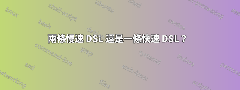 兩條慢速 DSL 還是一條快速 DSL？ 