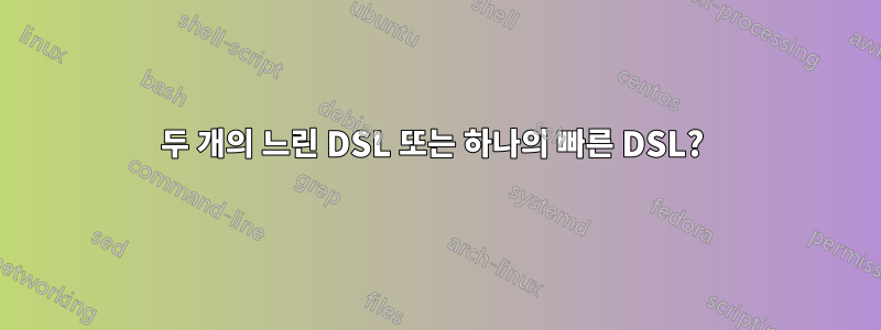 두 개의 느린 DSL 또는 하나의 빠른 DSL? 