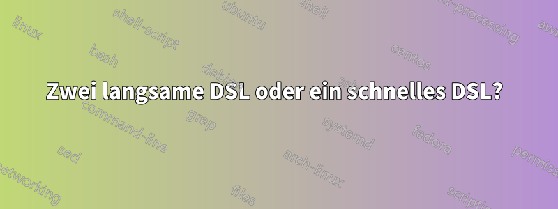Zwei langsame DSL oder ein schnelles DSL? 