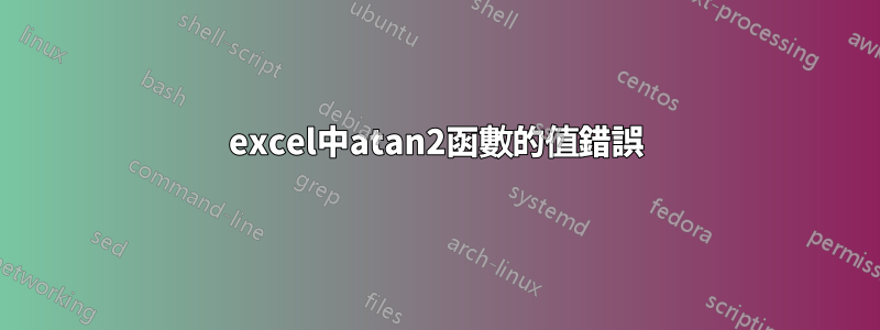 excel中atan2函數的值錯誤