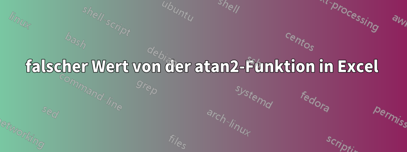 falscher Wert von der atan2-Funktion in Excel