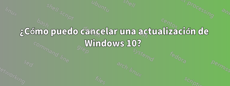 ¿Cómo puedo cancelar una actualización de Windows 10? 