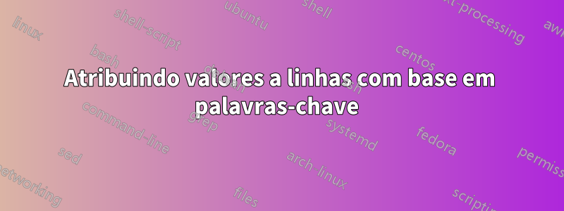 Atribuindo valores a linhas com base em palavras-chave