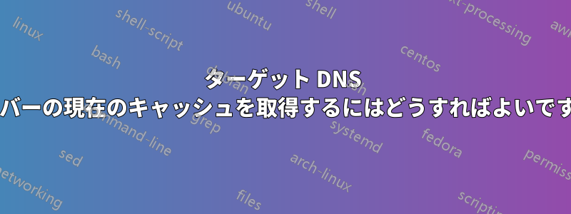 ターゲット DNS サーバーの現在のキャッシュを取得するにはどうすればよいですか?