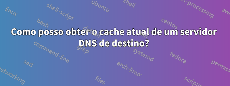 Como posso obter o cache atual de um servidor DNS de destino?