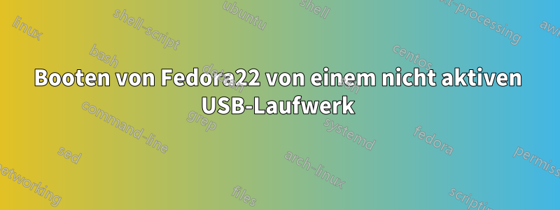 Booten von Fedora22 von einem nicht aktiven USB-Laufwerk