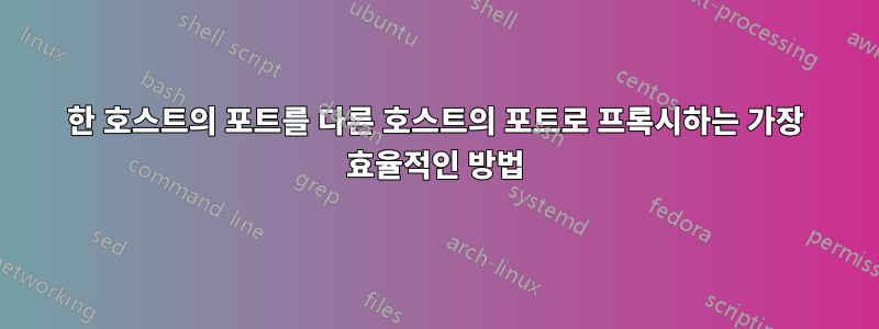 한 호스트의 포트를 다른 호스트의 포트로 프록시하는 가장 효율적인 방법