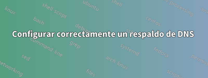 Configurar correctamente un respaldo de DNS