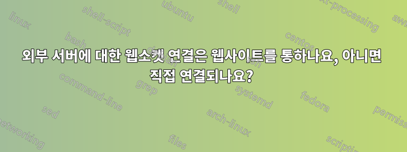 외부 서버에 대한 웹소켓 연결은 웹사이트를 통하나요, 아니면 직접 연결되나요?