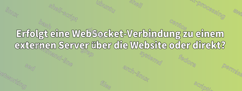 Erfolgt eine WebSocket-Verbindung zu einem externen Server über die Website oder direkt?