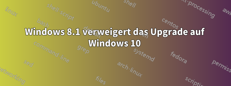 Windows 8.1 verweigert das Upgrade auf Windows 10