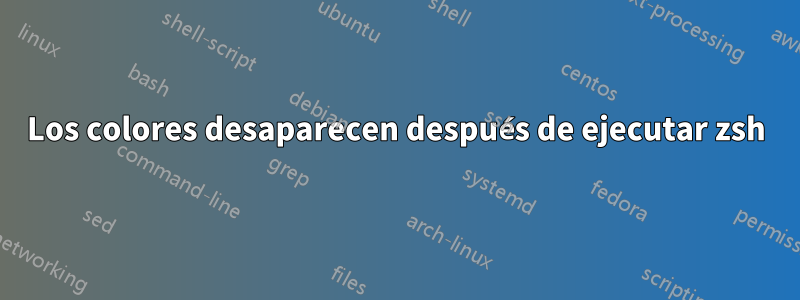 Los colores desaparecen después de ejecutar zsh