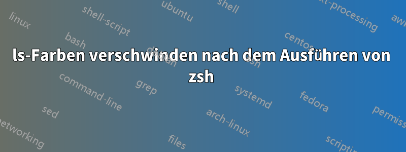 ls-Farben verschwinden nach dem Ausführen von zsh