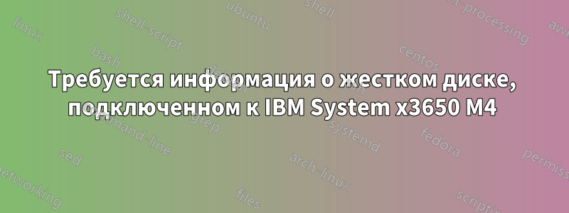 Требуется информация о жестком диске, подключенном к IBM System x3650 M4