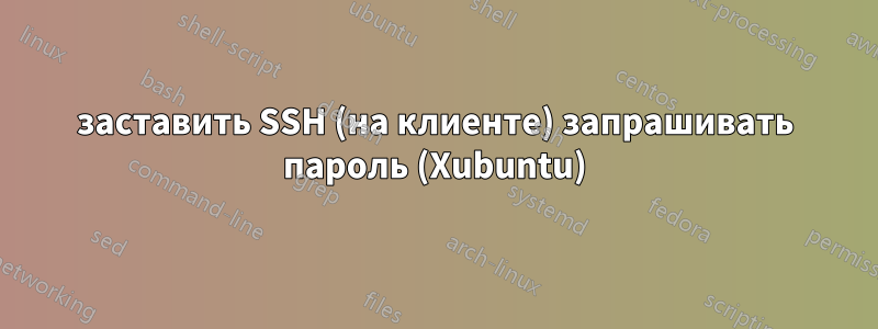 заставить SSH (на клиенте) запрашивать пароль (Xubuntu)